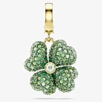 Swarovski Idyllia 18ct Gold Tone Plated Green Crystal Clover Charm 5743130