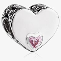 Rosa Lea Pink Offset Heart Charm AM-2THB005904-Pink