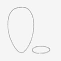 BOSS Gift Set Stainless Steel Curb Chain Necklace & Bracelet Chain 1570197