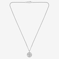 BOSS North Silver Tone Compass Pendant Necklace 1580841