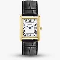 Sekonda Mens Clement Gold Tone Black Leather Strap Watch 30270
