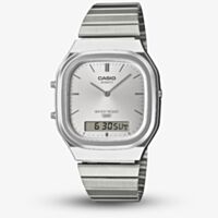 Casio Unisex Vintage Silver Digital Watch AQ-240E-7AVEF