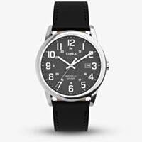 Timex Mens Easy Reader Black Dial Black Leather Strap Watch TW2Y12800