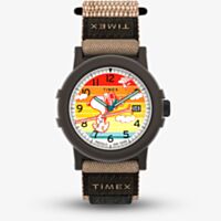 Timex Mens X Peanuts Camper Ski Multicolour Dial Fabric Strap Watch TW4B34900