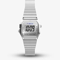 Timex Ladies T80 Teeny Tiny Silver Digital Watch TW2Y46500