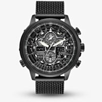 Citizen Mens Navihawk Black Chronograph Dial Dual Display Watch JY8037-50E