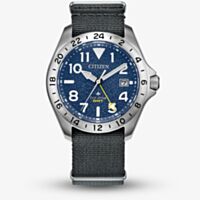 Citizen Mens Promaster Land GMT Grey Nylon Strap Watch BJ7150-09L