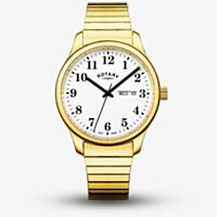 Rotary Mens Heritage Altera Gold Plated White Dial Watch RGB05762/18