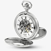 Rotary Heritage White Dial Skeleton Pocket Watch RP00726/01