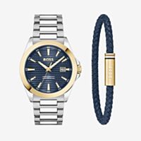 BOSS Mens Strike Blue Dial Watch & Bracelet Set 1570191