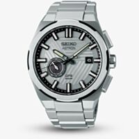 Seiko Mens Limited Edition Astron Solar System GPS Silvertone 'Earth' Bracelet Watch SSJ037J1