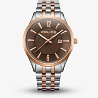 Police Mens Laser Two Tone Brown Dial Watch PEWJH2194441