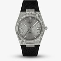 Tissot Mens PRX Damascus Steel Black Leather Strap Watch T137.807.96.081.00