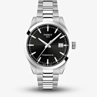 Tissot Mens Gentleman 38mm Powermatic 80 Black Dial Bracelet Watch T165.807.11.051.00