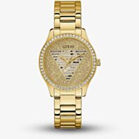 Guess Ladies Lady Idol Gold Tone Glitter Crystal Watch GW0605L2