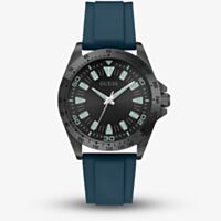 Guess Mens Neo Black Dial Blue Rubber Strap Watch GW1065G3
