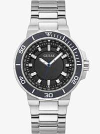 Guess Mens Track Black Dial & Silver Bracelet Watch GW0426G1