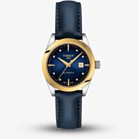 Tissot Ladies T-My Lady Gold Blue Leather Strap Watch T930.007.46.046.00