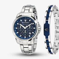 Maserati Mens Successo Blue Chronograph Dial & Bracelet Watch MSR8851121016