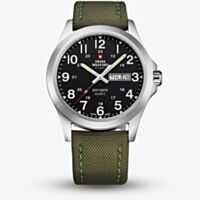 Swiss Military Mens Classic Green Fabric Strap Watch SMP36040.05