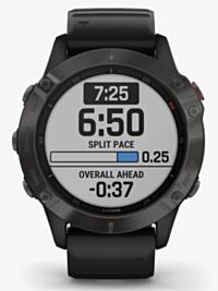 Garmin Unisex Fenix 6 Sapphire Edition Stainless Steel Black Rubber Strap Watch 010-02158-11 