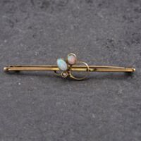 Pre-Owned Vintage Yellow Gold Opal & Seed Pearl Brooch 41131160
