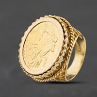 Pre-Owned 9ct Yellow Gold George V 1911 Full Sovereign Coin Ring 41201290BND