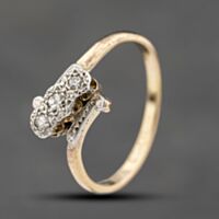 Pre-Owned Vintage Yellow Gold Three Stone Ring 41482412