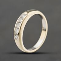 Pre-Owned 18ct Yellow Gold 0.50ct Diamond Channel Half Eternity Ring 41482524