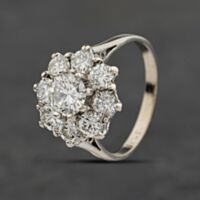 Pre-Owned Vintage White Gold Diamond Flower Cluster Ring 41482525