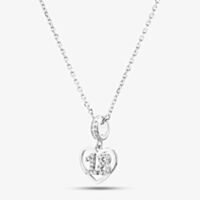 Rosa Lea 18 Pave Heart Dangle Charm Necklace