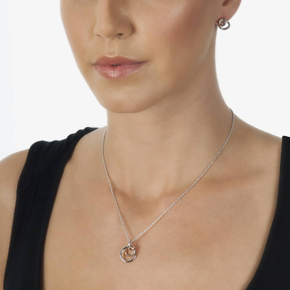 Hot Diamonds Silver & Rose Gold Plated Eternal Earrings  DE309