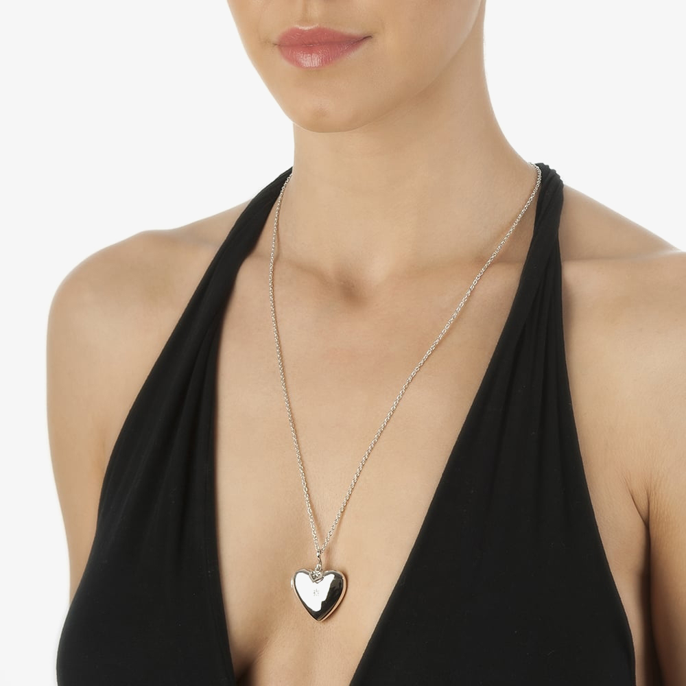 Hot Diamonds Sterling Silver Diamond Heart Locket Necklace DP132