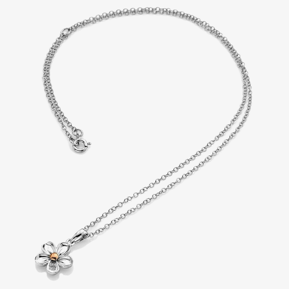 Hot Diamonds Silver & Rose Gold Plated Forget Me Not Pendant DP749