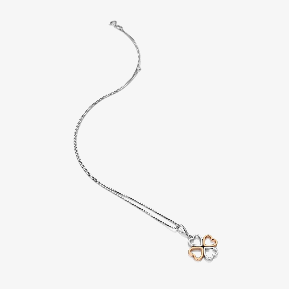 Hot Diamonds Silver & Rose Gold Plated Lucky in Love Pendant  DP769