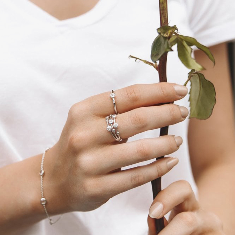 Hot Diamonds Tender White Topaz Multi-Stone Ring DR207