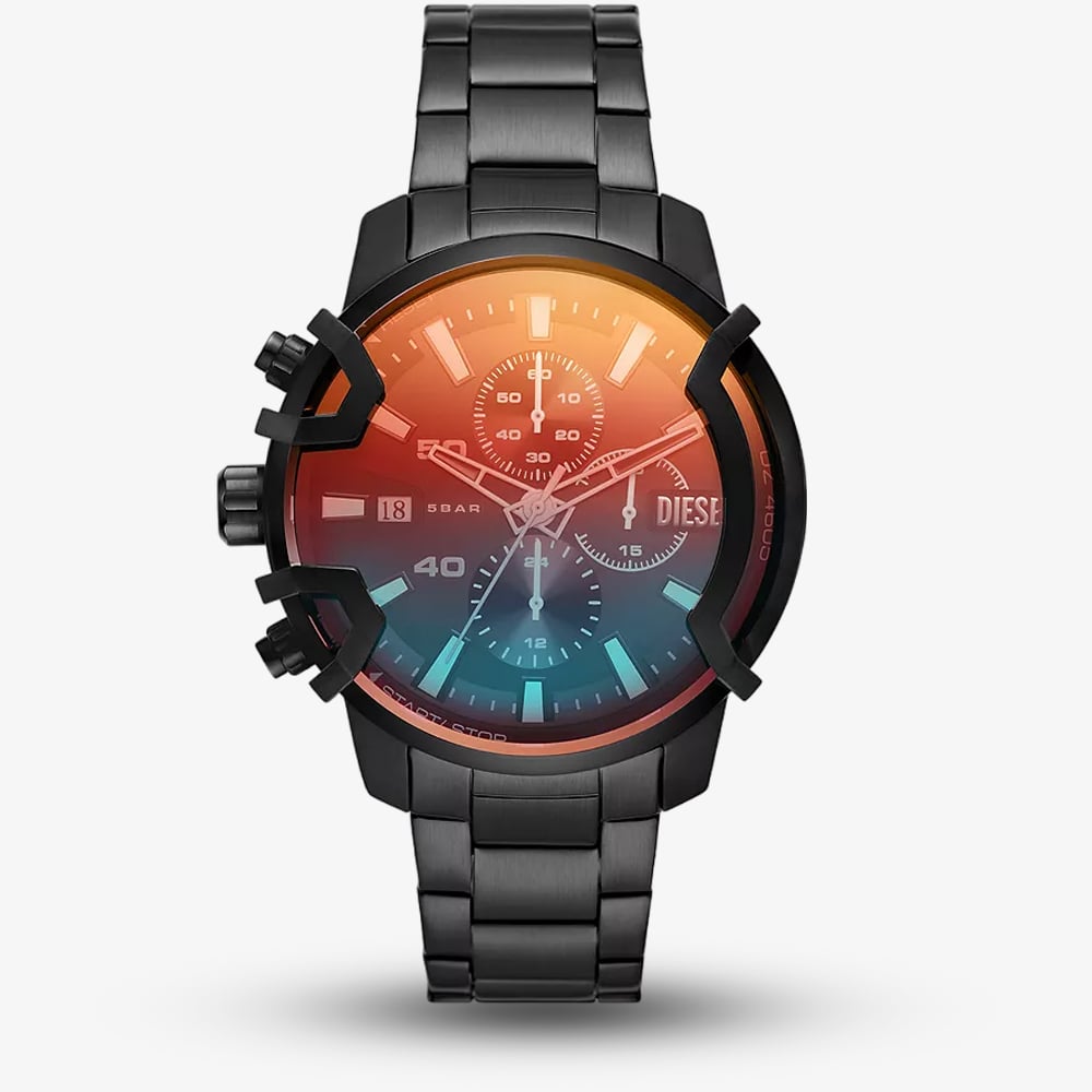 Diesel Mens Griffed 42mm Rainbow Glass Watch DZ4605
