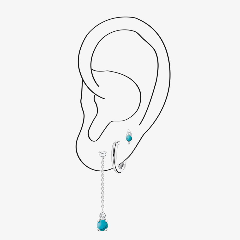 THOMAS SABO Ear Party Turquoise Earring Set