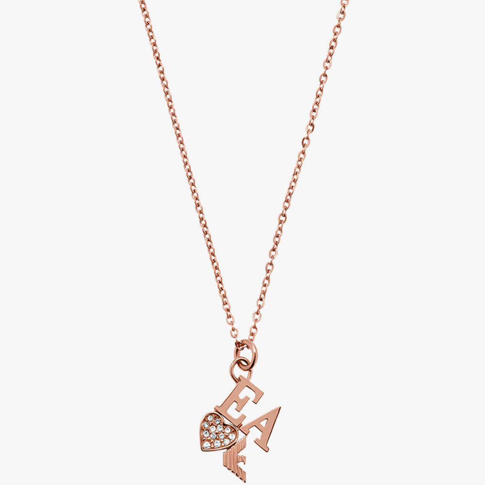Emporio Armani Sentimental Rose Gold Tone Pendant Necklace EGS2834221