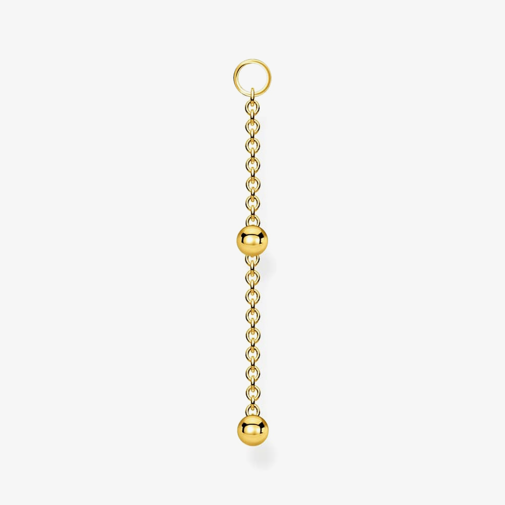 Product photograph of Thomas Sabo Gold Plated Dots Single Dropper Ear Pendant Ep013-413-39 from The Jewel Hut