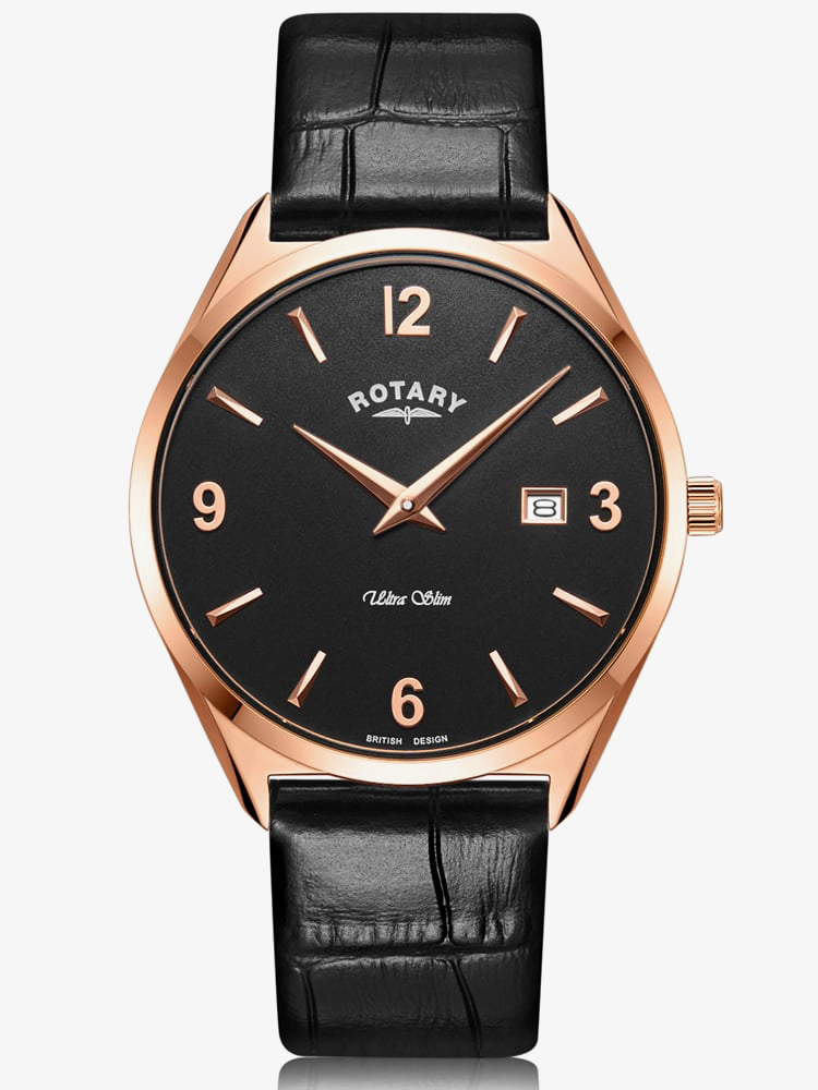 Product photograph of Rotary Mens Ultra Slim Strap Watch Gs08014 04 from The Jewel Hut