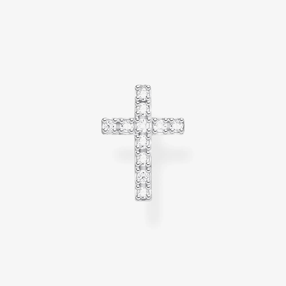 Product photograph of Thomas Sabo Silver Cubic Zirconia Cross Single Stud Earring H2131-051-14 from The Jewel Hut