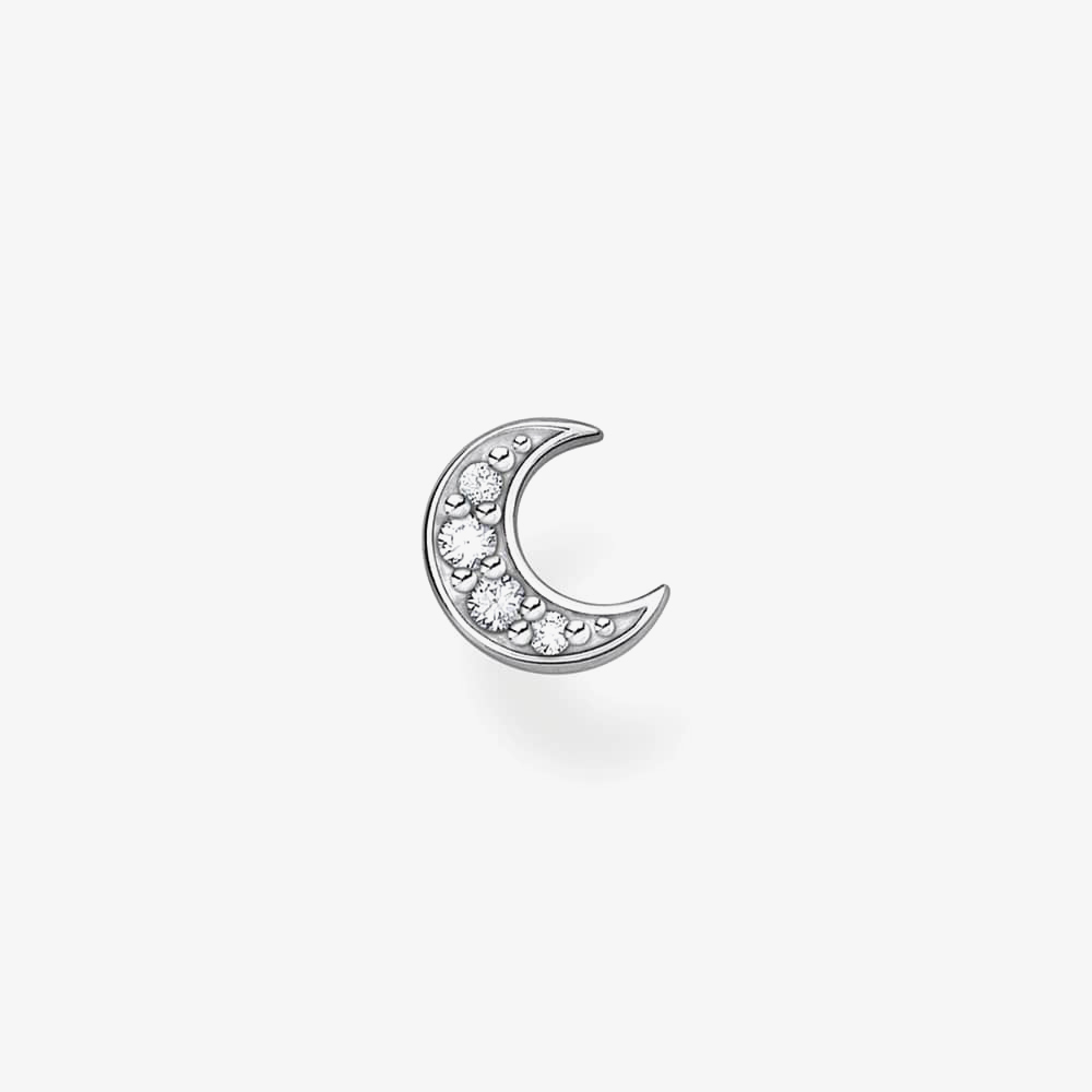 Product photograph of Thomas Sabo Silver Cubic Zirconia Moon Single Stud Earring H2133-051-14 from The Jewel Hut