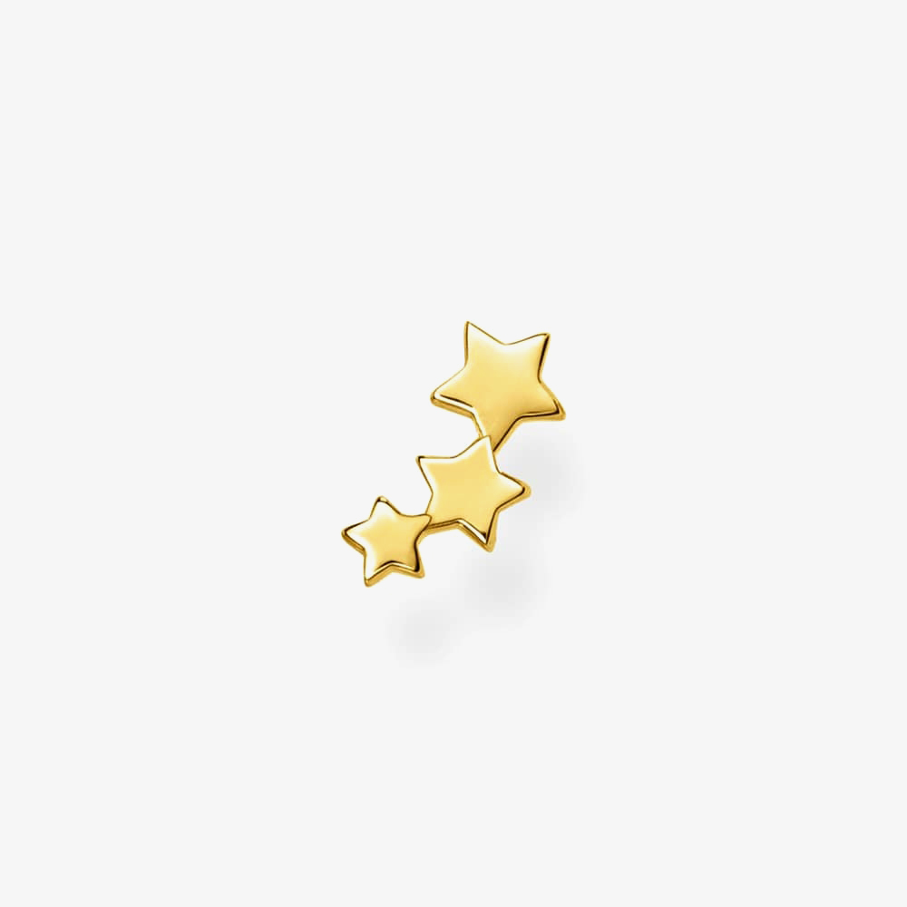 Product photograph of Thomas Sabo Gold Plated Stars Single Stud Earring H2142-413-39 from The Jewel Hut