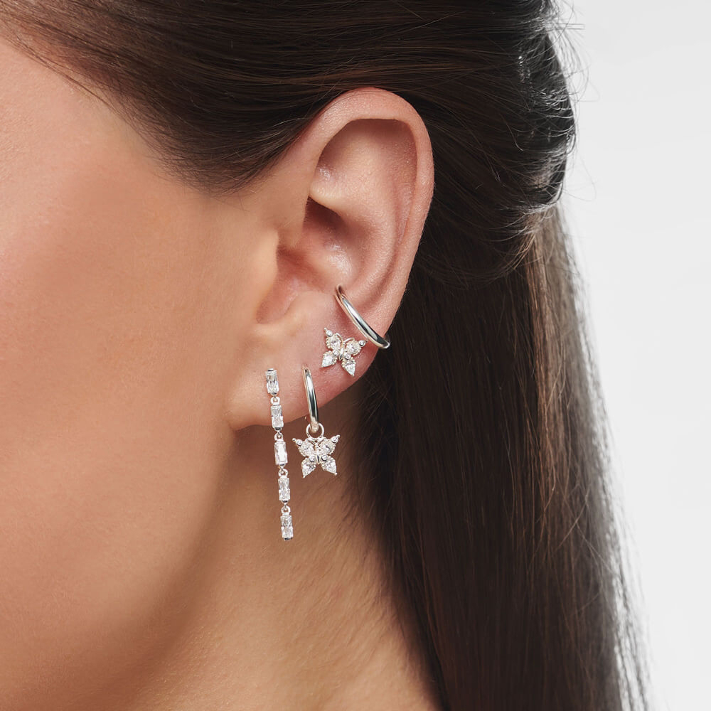 THOMAS SABO Sterling Silver Cubic Zirconia Butterfly Single Stud Earring H2195-051-14