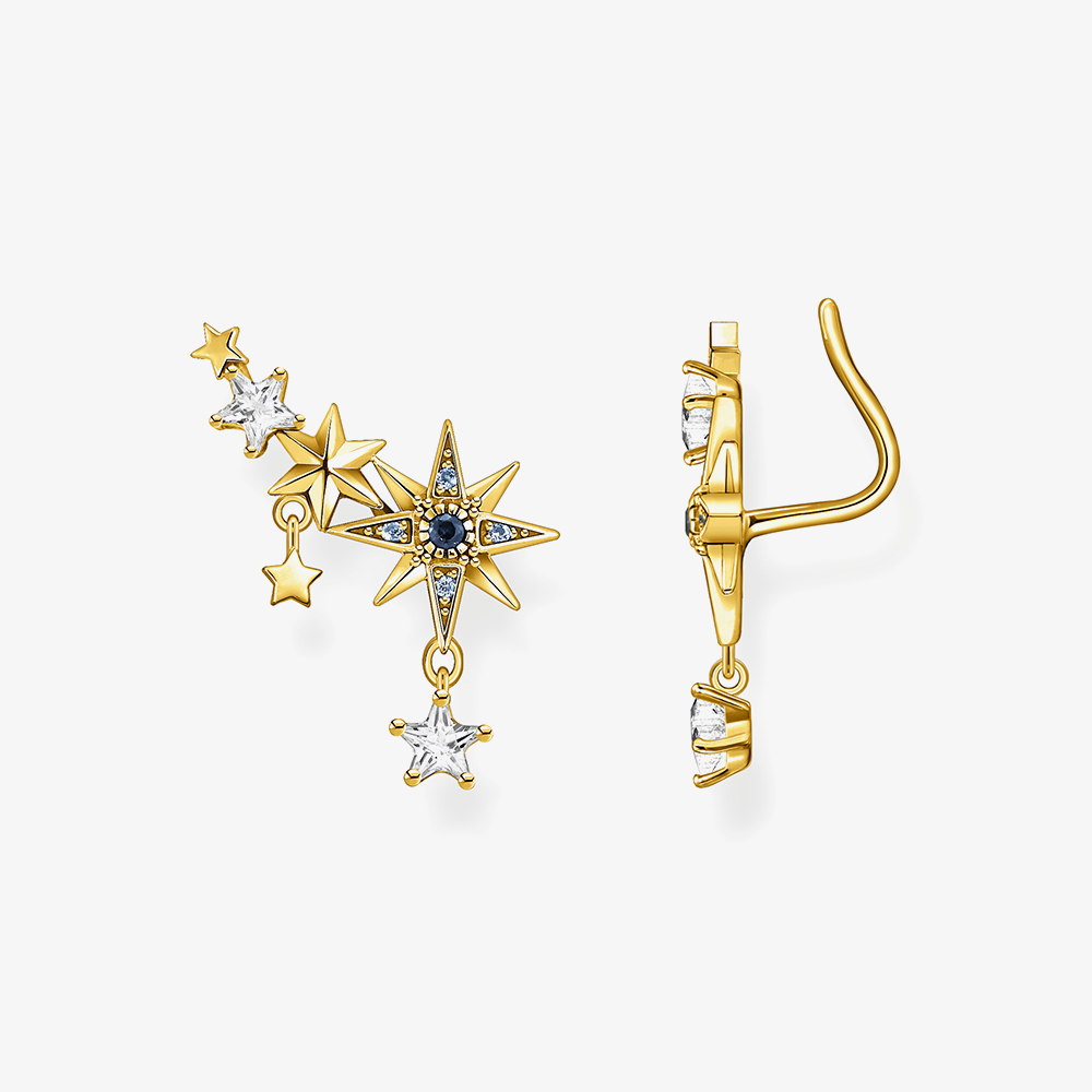 Product photograph of Thomas Sabo 18ct Yellow Gold Stars Ear Climber Earrings H2223-959-7 from The Jewel Hut