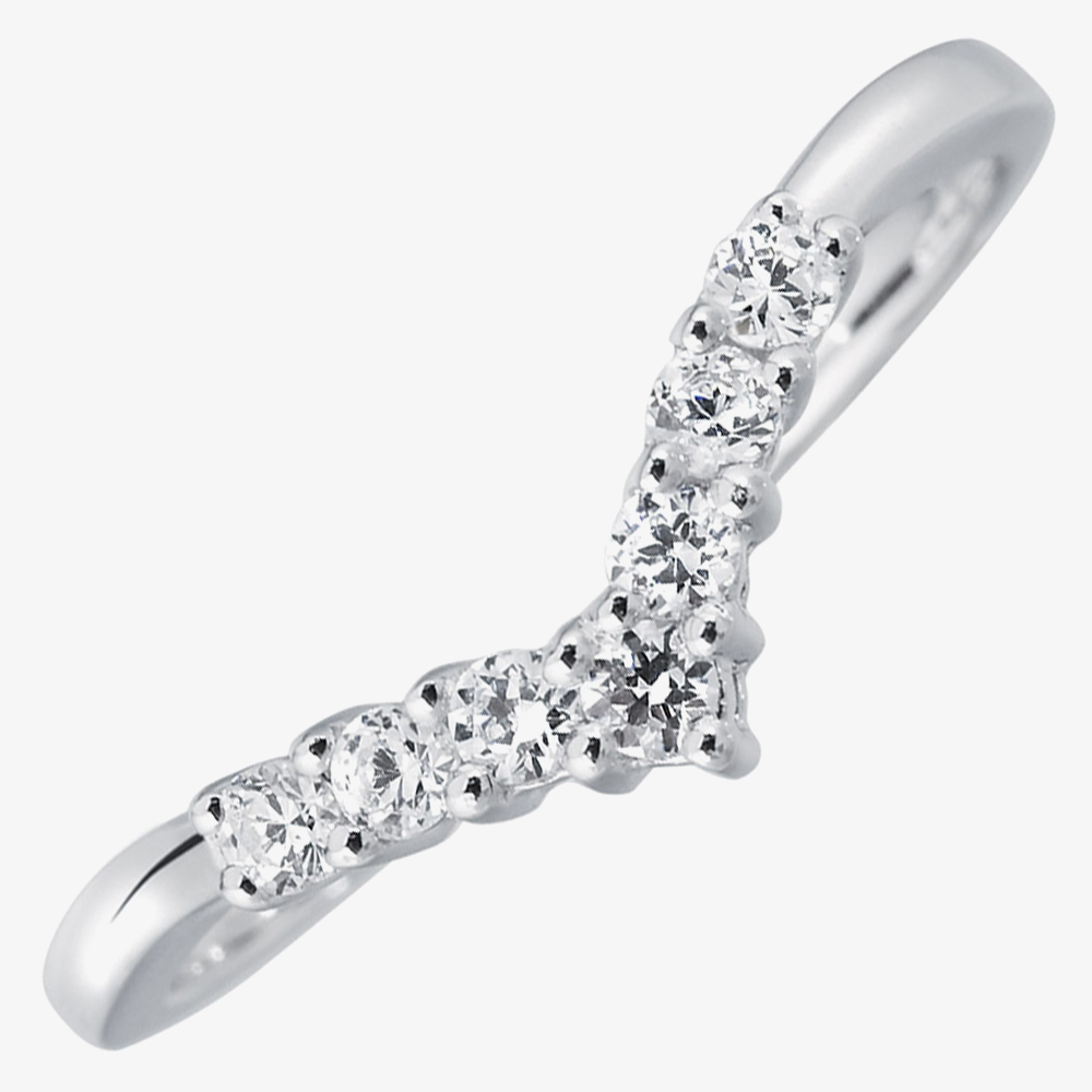 Platinum Diamond Half-Eternity Wishbone Ring HET125(2.5)