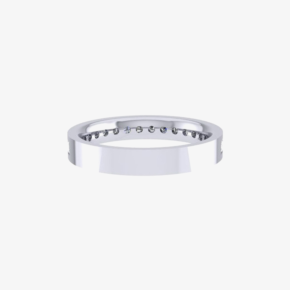 Platinum 0.75ct Carre-Cut Diamond Half-Eternity Ring (M) HETRC1301