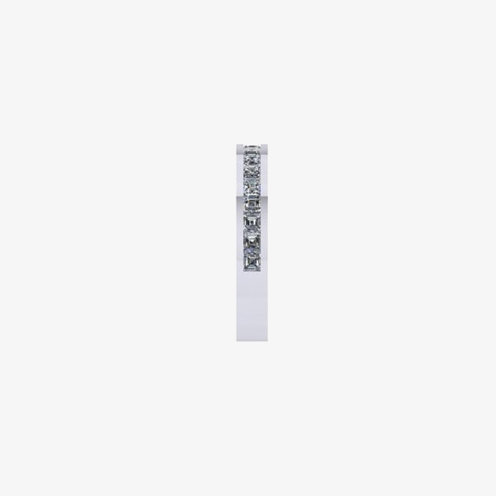 Platinum 0.75ct Carre-Cut Diamond Half-Eternity Ring (M) HETRC1301