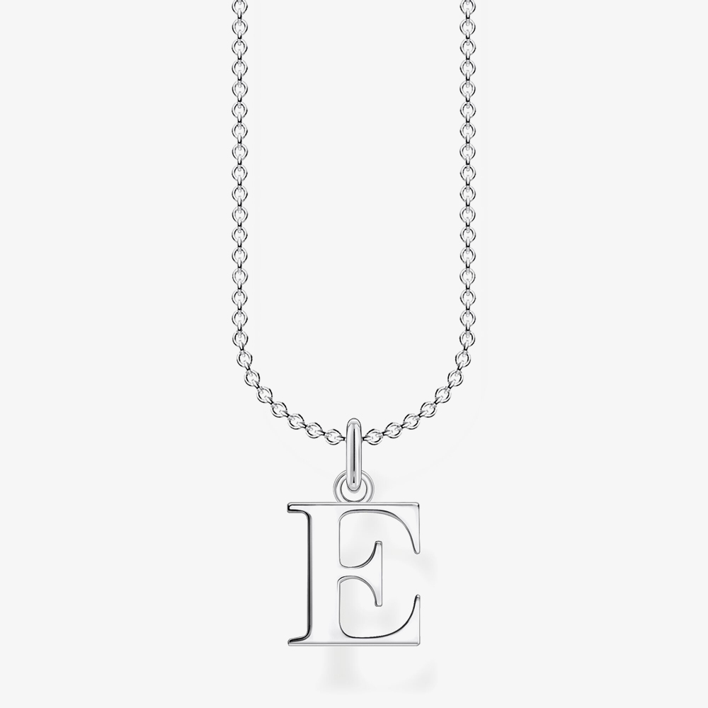 Product photograph of Thomas Sabo Silver Letter E Necklace Ke2014-001-21-l45v from The Jewel Hut